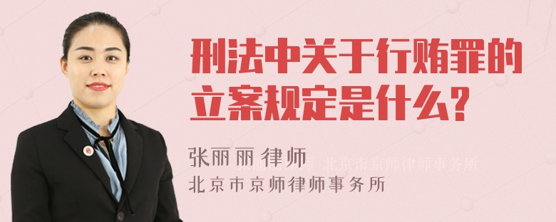 刑法中关于行贿罪的立案规定是什么?