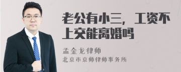 老公有小三，工资不上交能离婚吗