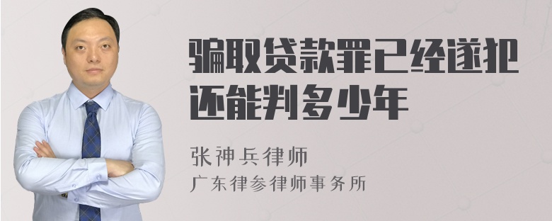 骗取贷款罪已经遂犯还能判多少年