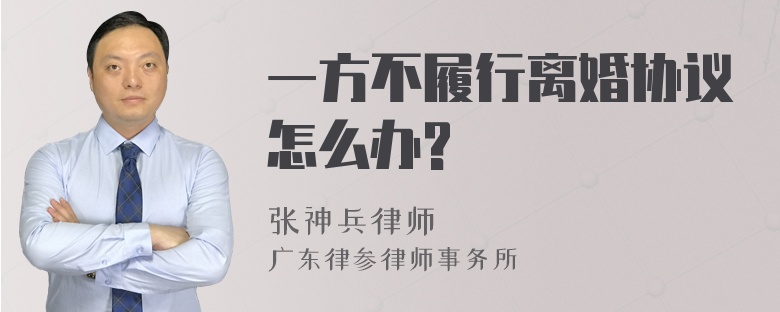 一方不履行离婚协议怎么办?