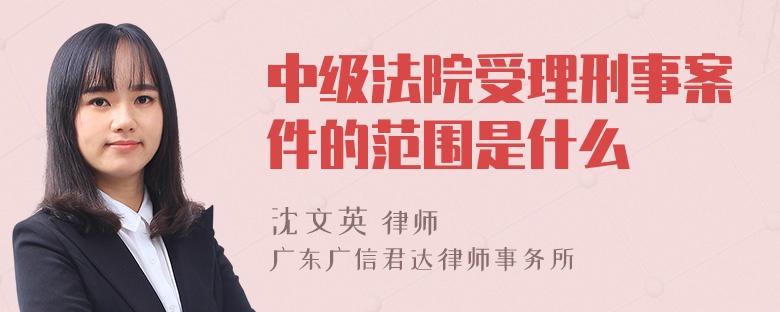 中级法院受理刑事案件的范围是什么