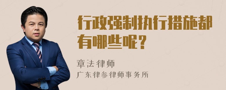 行政强制执行措施都有哪些呢？