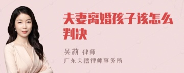 夫妻离婚孩子该怎么判决