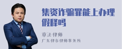 集资诈骗罪能上办理假释吗