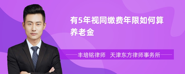 有5年视同缴费年限如何算养老金