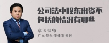 公司法中股东出资不包括的情况有哪些