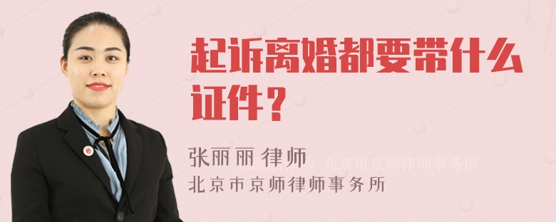 起诉离婚都要带什么证件？