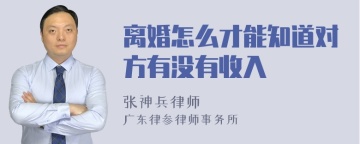 离婚怎么才能知道对方有没有收入