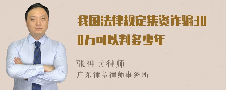 我国法律规定集资诈骗300万可以判多少年