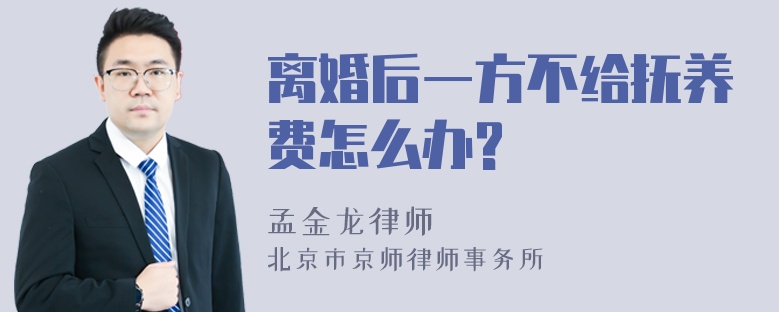 离婚后一方不给抚养费怎么办?