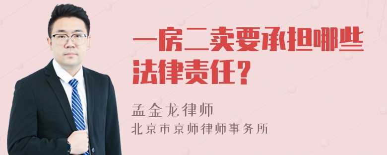 一房二卖要承担哪些法律责任？