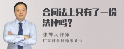 合同法上只有了一份法律吗？