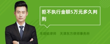 拒不执行金额5万元多久判刑