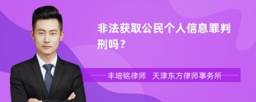 非法获取公民个人信息罪判刑吗？