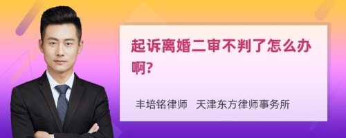 起诉离婚二审不判了怎么办啊?