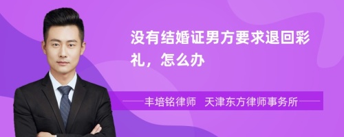 没有结婚证男方要求退回彩礼，怎么办