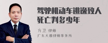 驾驶机动车逃逸致人死亡判多少年