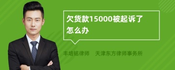 欠货款15000被起诉了怎么办