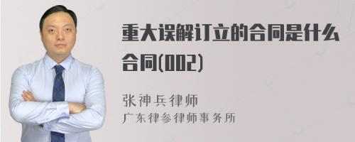 重大误解订立的合同是什么合同(002)