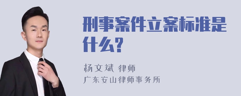 刑事案件立案标准是什么?