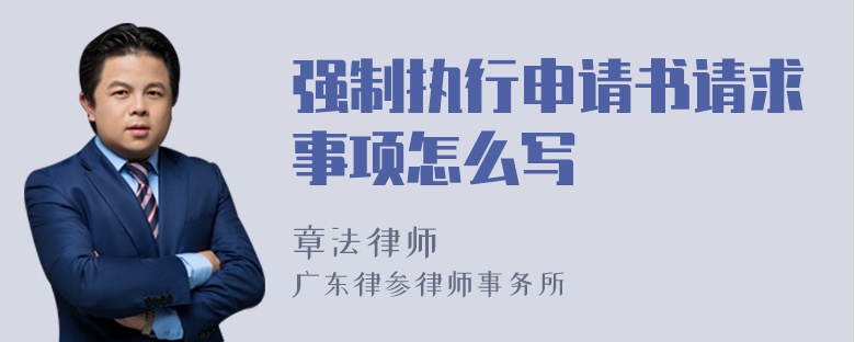 强制执行申请书请求事项怎么写