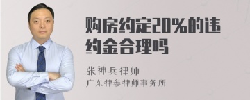 购房约定20%的违约金合理吗