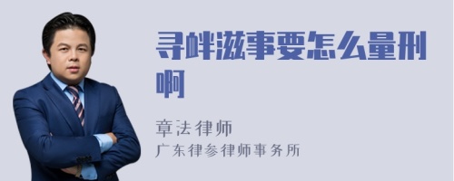 寻衅滋事要怎么量刑啊