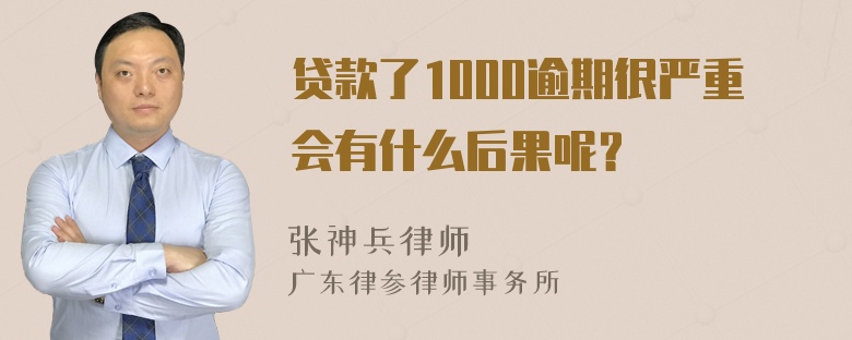 贷款了1000逾期很严重会有什么后果呢？