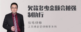 欠款多少金额会被强制执行