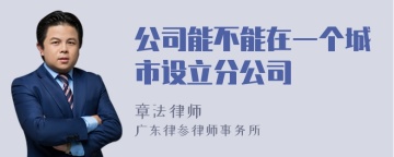 公司能不能在一个城市设立分公司