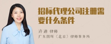 招标代理公司注册需要什么条件