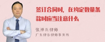 签订合同时，在约定数量条款时应当注意什么