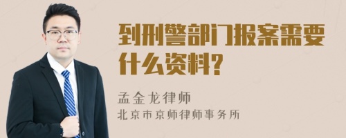 到刑警部门报案需要什么资料?