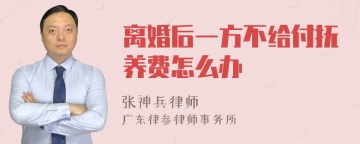 离婚后一方不给付抚养费怎么办