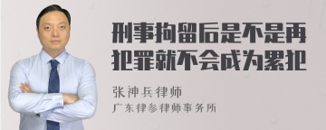 刑事拘留后是不是再犯罪就不会成为累犯