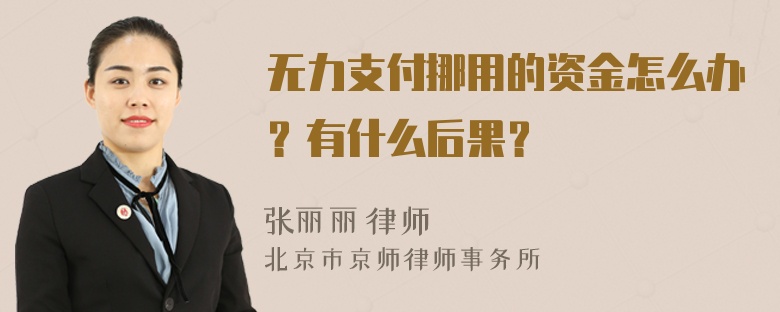 无力支付挪用的资金怎么办？有什么后果？