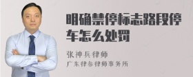 明确禁停标志路段停车怎么处罚