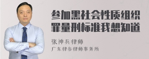 参加黑社会性质组织罪量刑标准我想知道