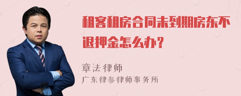 租客租房合同未到期房东不退押金怎么办？