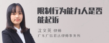 限制行为能力人是否能起诉