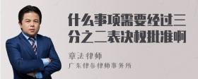 什么事项需要经过三分之二表决权批准啊