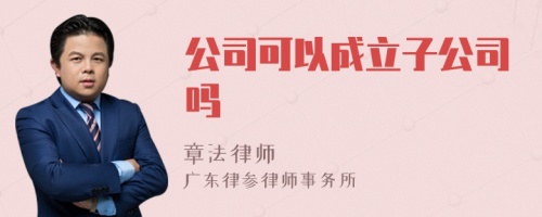 公司可以成立子公司吗