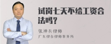 试岗七天不给工资合法吗？