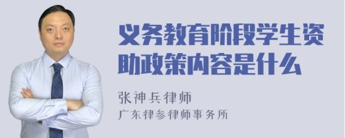 义务教育阶段学生资助政策内容是什么