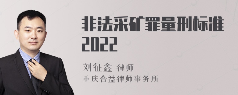 非法采矿罪量刑标准2022