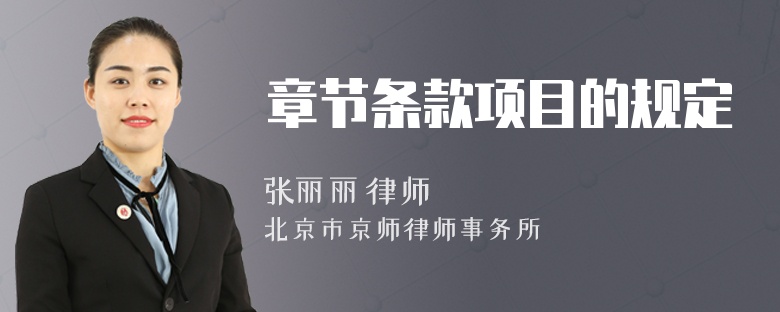 章节条款项目的规定