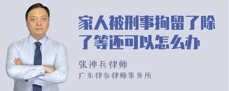 家人被刑事拘留了除了等还可以怎么办