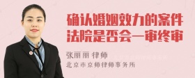 确认婚姻效力的案件法院是否会一审终审