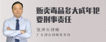 贩卖毒品多大成年犯要刑事责任