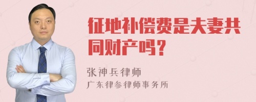 征地补偿费是夫妻共同财产吗？